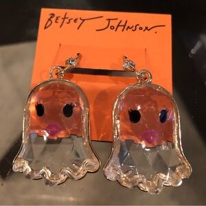 👻 Betsey Johnson Clear Ghost Earrings / Halloween